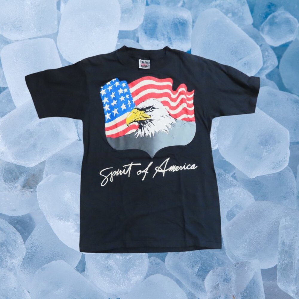 Vintage Spirit of America Bald Eagle Patriotic Flag America USA T Shirt XL